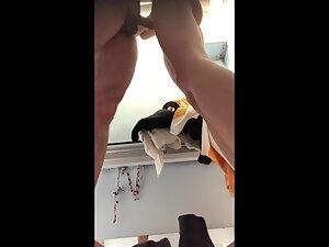 Anal sex fail caught by voyeur from below the wall Picture 1