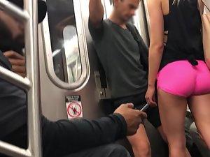 Fit girls puts her perfect ass on display in pink shorts Picture 4