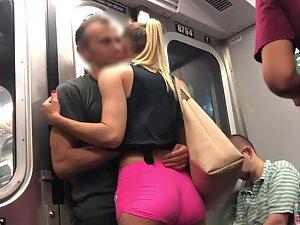 Fit girls puts her perfect ass on display in pink shorts