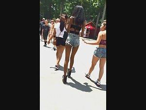 Sexy tall ghetto girl in tiny shorts Picture 7