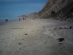 Two nudist friends recorded on scarce naked beach Picture 6