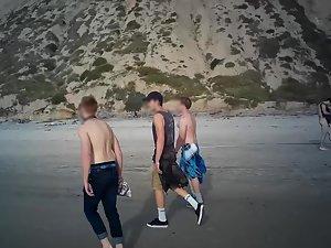 Two nudist friends recorded on scarce naked beach Picture 8