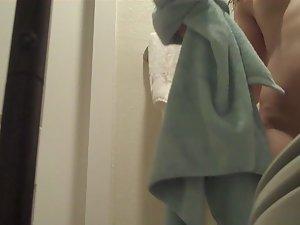 Fluffy young pussy bush got spied Picture 3