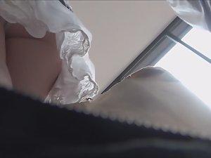 Hot tattoo and panties that need to be pulled out of ass crack in upskirt Picture 7