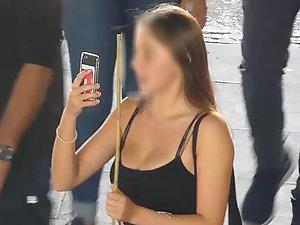 Gifted girl with insanely big boobs