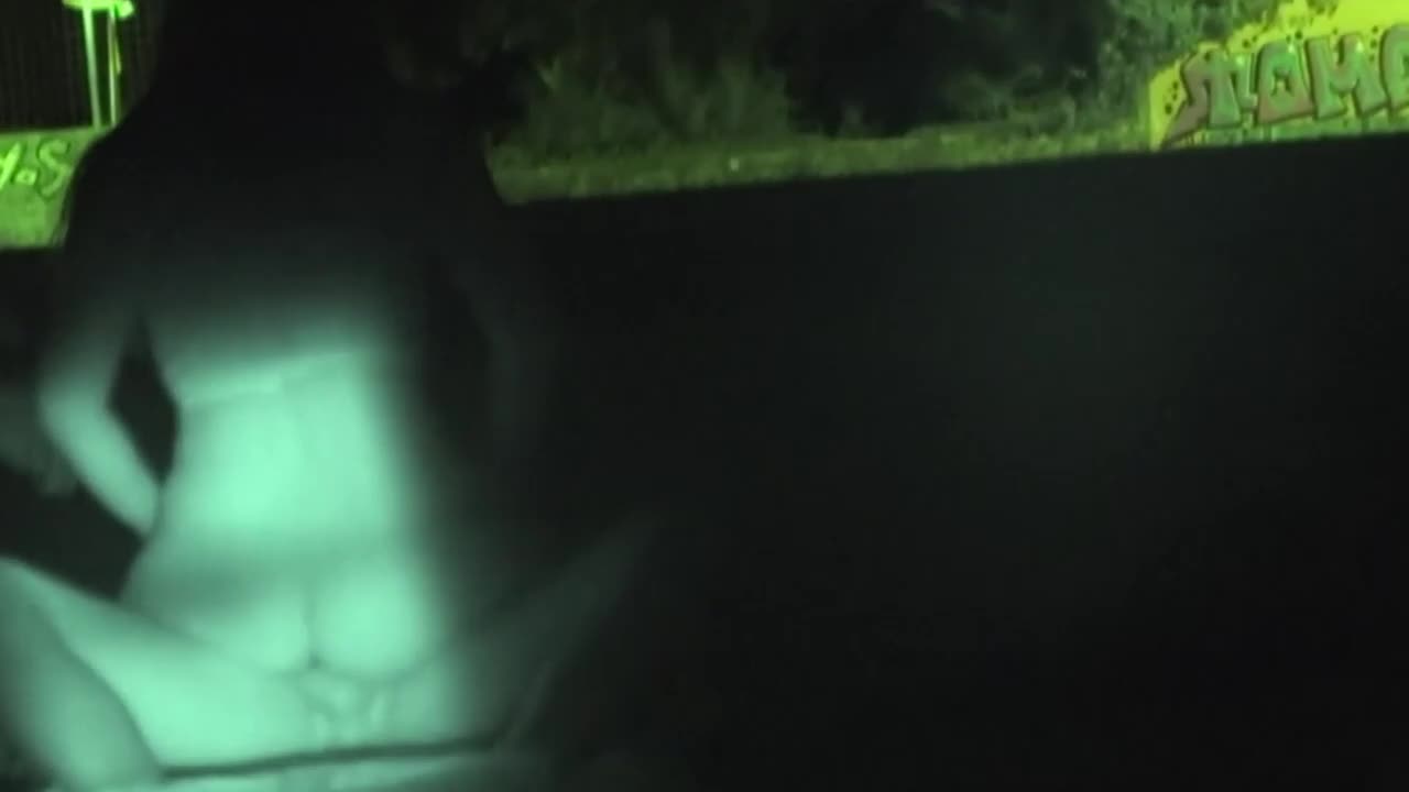 Peeping on beach sex with night vision camera mode
