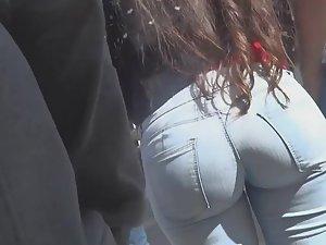 Ideal ass inside tight jeans