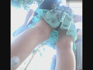 Wind breeze reveals young ass in upskirt Picture 8