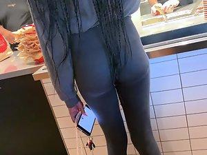 Slim black girl with braided hair down to her small ass Picture 3