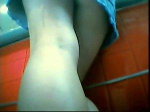 Dotted panties under a skirt Picture 4