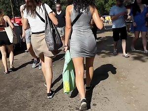 Hot sweaty ass in tight cotton dress Picture 2