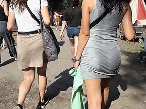 Hot sweaty ass in tight cotton dress Picture 7