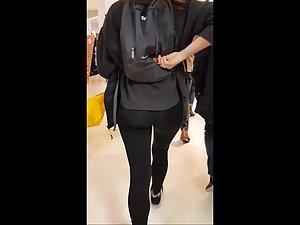 Simple girl with a great ass in black tights Picture 1