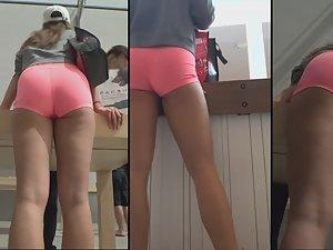 Attention whore in tight pink shorts Picture 2