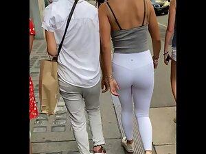 Nice thick ass in very tight white leggings Picture 5