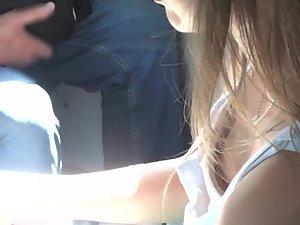 Good look on teen's tits down her blouse in train Picture 5