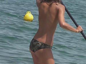 Pretty topless surfer got nice small tits Picture 6