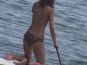 Pretty topless surfer got nice small tits Picture 8