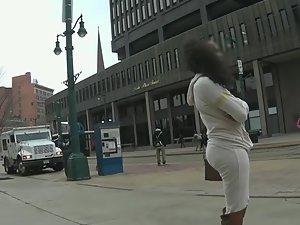 Hot bubble butt can't be hidden in sweatpants Picture 1