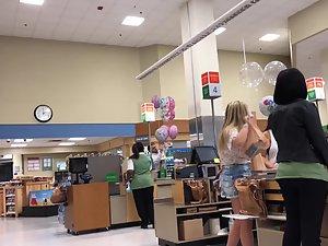 Saggy tits almost falling out of her blouse Picture 7