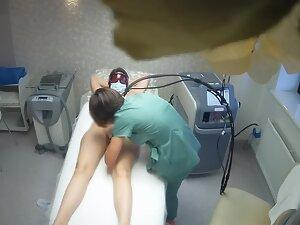 Spying on hot pussy opening during laser treatment Picture 2