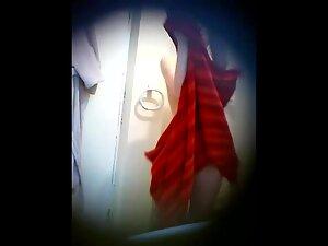 Surprisingly furry vagina caught by hidden cam in bathroom Picture 3