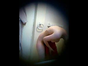 Surprisingly furry vagina caught by hidden cam in bathroom Picture 5
