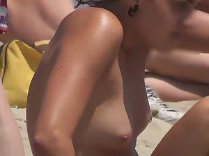 Small nipple with a big nipple ring Picture 1