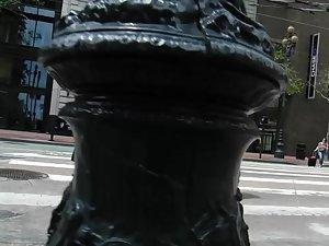 Sexy underwear spotted on soft butt cheeks in loose pants Picture 6