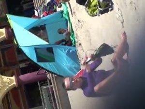 Accidental nudity as she puts a bikini on Picture 4