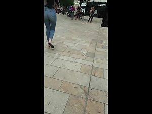 Voyeur checks out fancy girl's big soft ass Picture 2