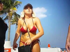 Very fuckable blonde in red bikini Picture 8