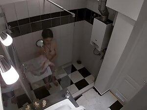 Spying on busty roommate in the shower Picture 3