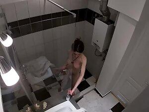 Spying on busty roommate in the shower Picture 6