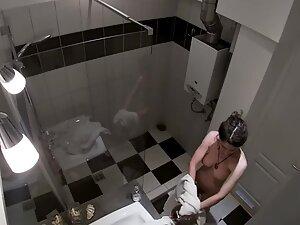 Spying on busty roommate in the shower Picture 8