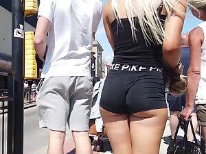 Blonde likes to divert attention to her phat booty