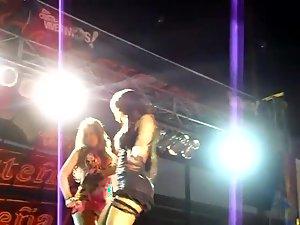 Red panties of a chick dancing on stage Picture 4