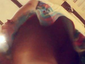 Upskirt of hot lady while she shops for clothes Picture 4