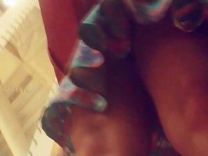 Upskirt of hot lady while she shops for clothes Picture 8