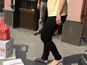 Big pale tits of hot waitress recorded by voyeur Picture 2