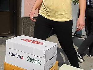 Big pale tits of hot waitress recorded by voyeur Picture 7