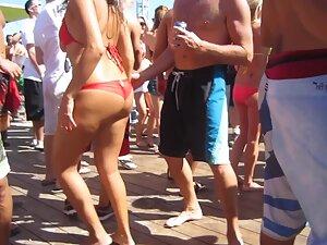 Hot girl in bikini dances and rubs her ass on someone's penis Picture 2