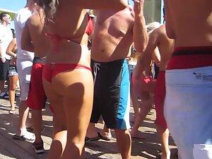 Hot girl in bikini dances and rubs her ass on someone's penis Picture 7