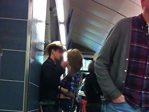 Making out in the subway station Picture 6