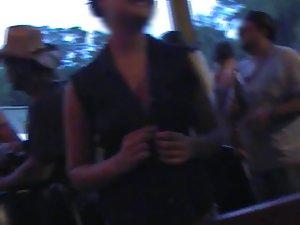 Girl flashes her tits in a crowd Picture 2
