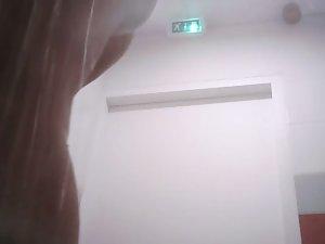 Curvy girl spied showering at work Picture 4