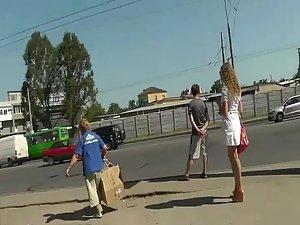 Upskirt peep on a sophisticated lady Picture 4