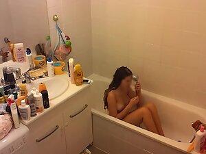 Spying on naked roommate washing herself Picture 5