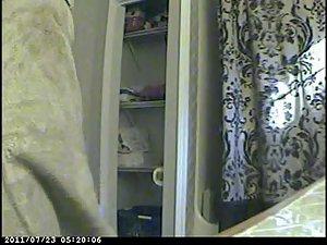 Sweet wife wiping of her naked body Picture 2