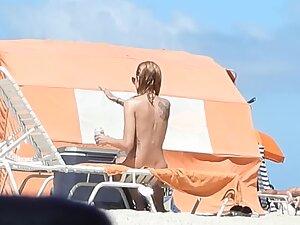 Voyeur can't stop looking at skinny nudist girl Picture 3
